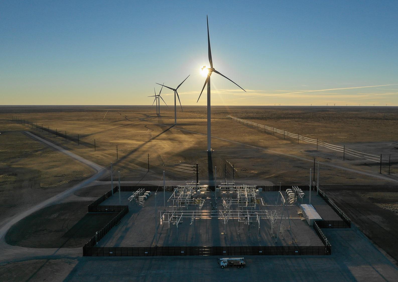 Wind Farm Oso Grande in Eastern New Mexico.