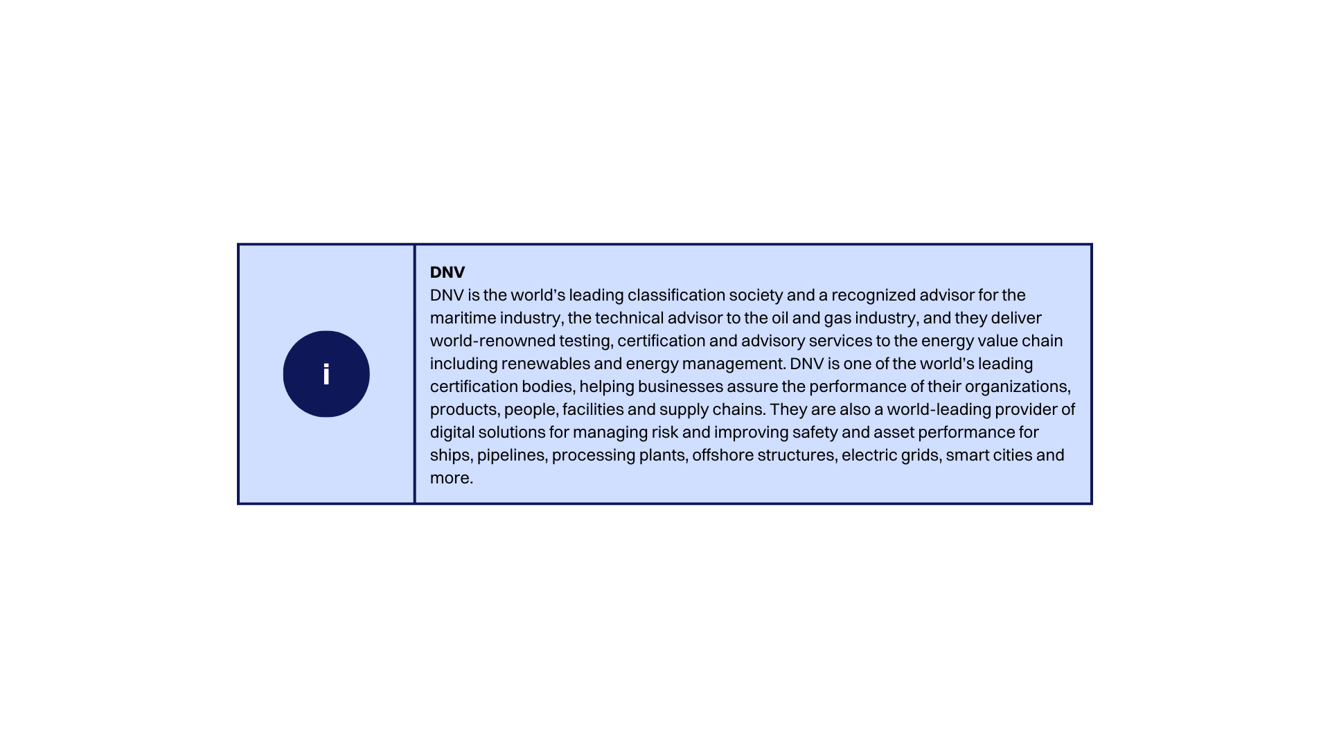 Information about the DNV