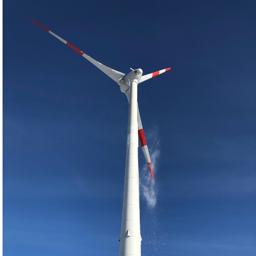Wind turbine with ice square