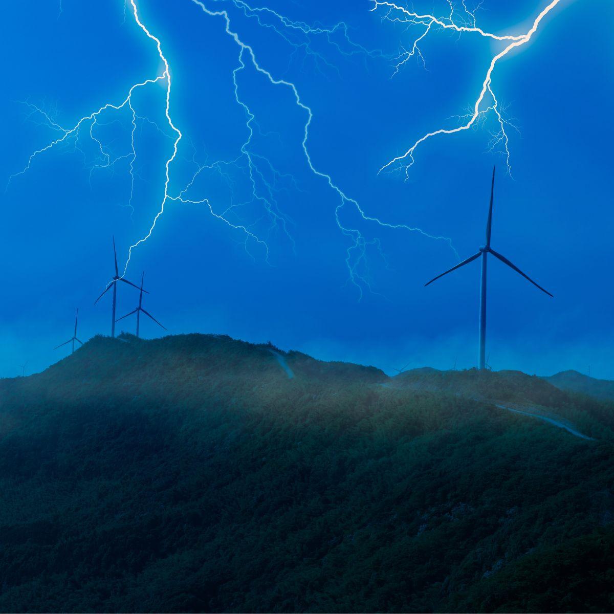 Wind park in a lightning-prone region.